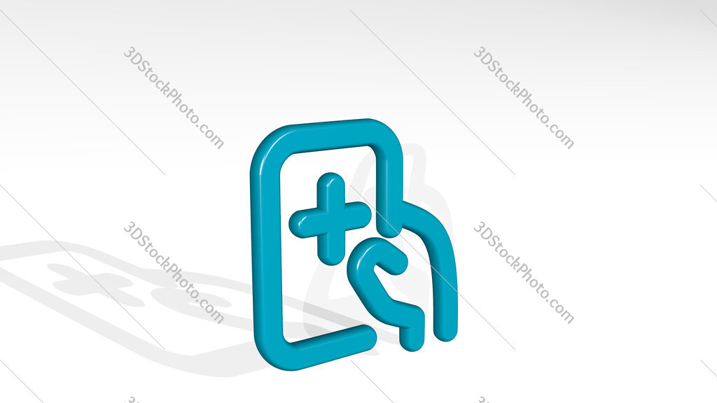 medical app tablet 3D icon casting shadow