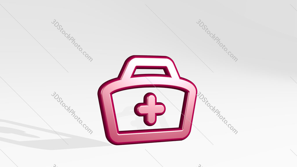 medical personnel hat 3D icon casting shadow