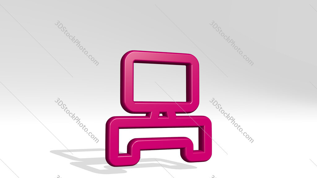 shelf tv 3D icon casting shadow
