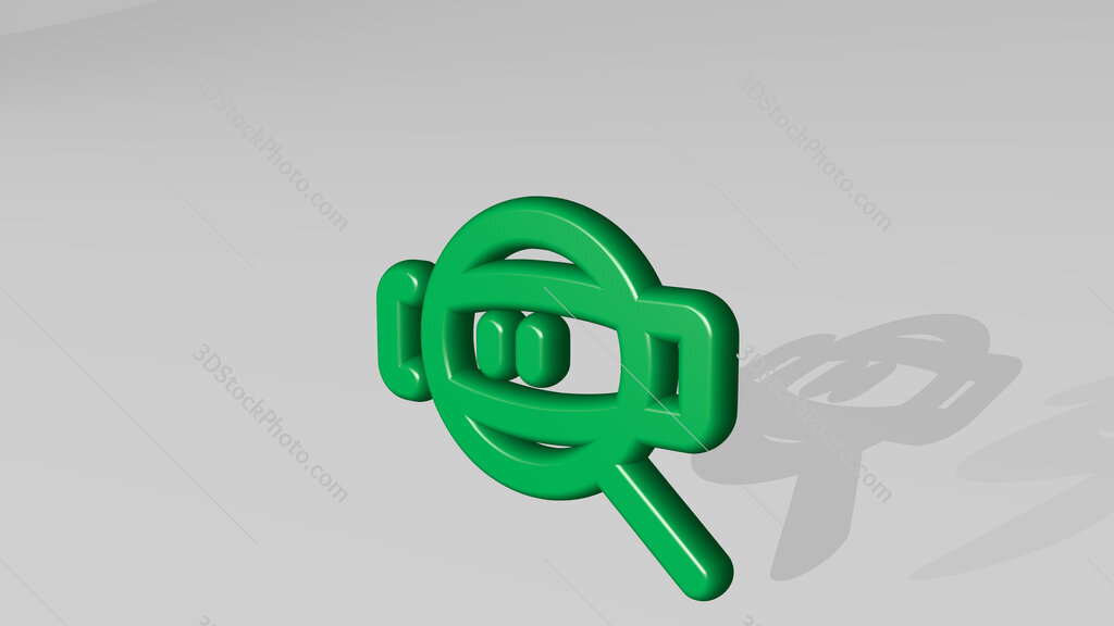 seo zoom 3D icon casting shadow
