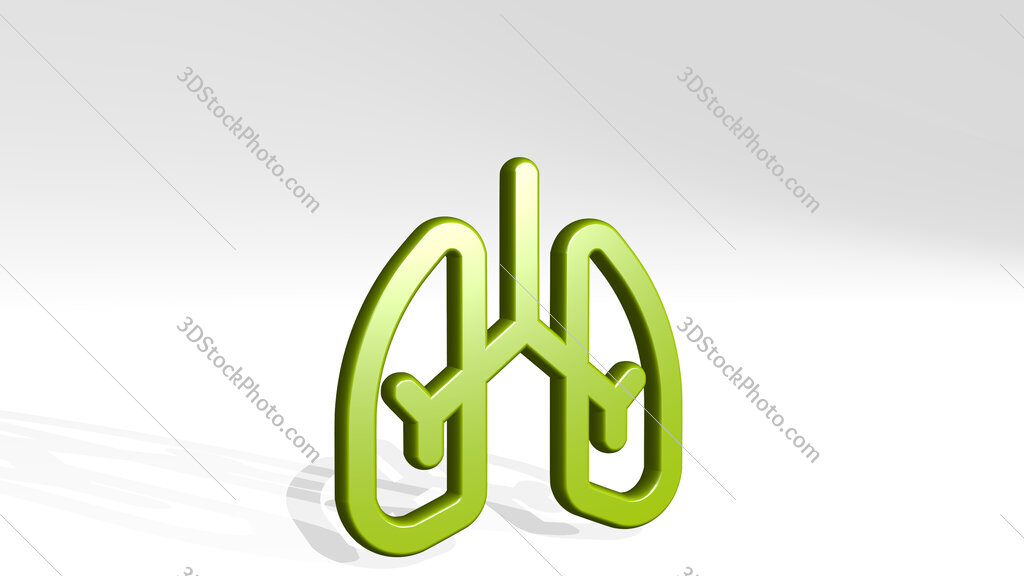 medical specialty lungs 3D icon casting shadow