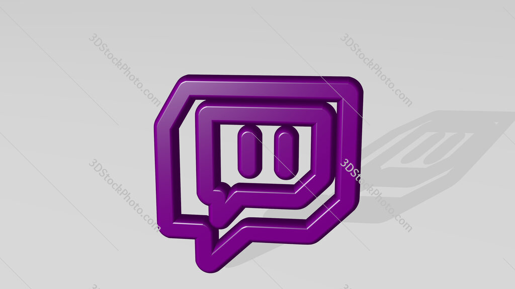 video game logo twitch 3D icon casting shadow