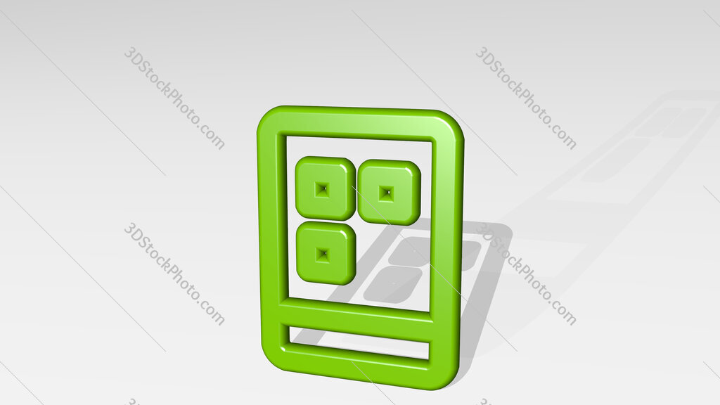tablet 3D icon casting shadow