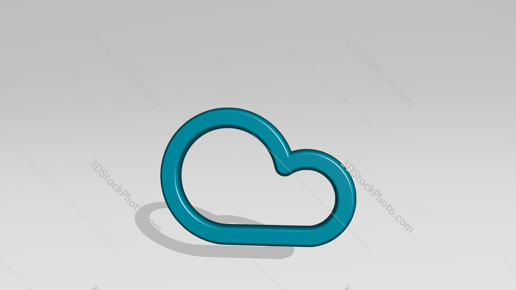 cloud 3D icon casting shadow