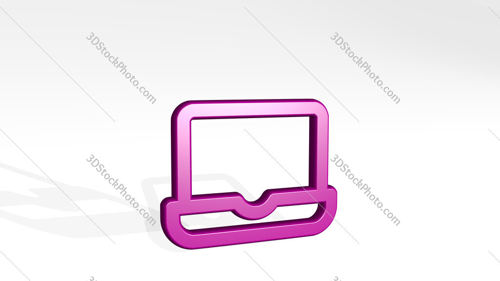 laptop 3D icon casting shadow