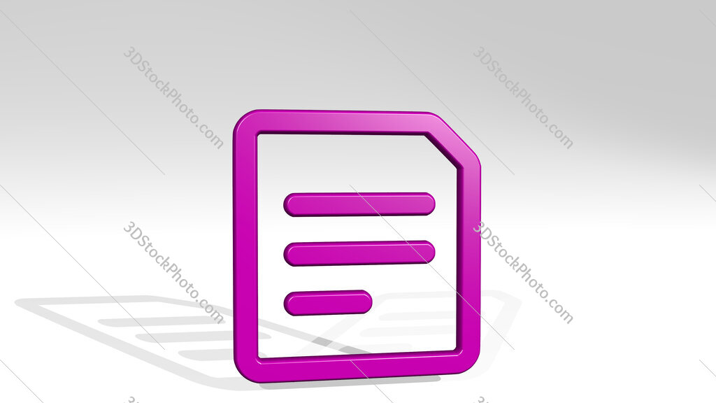 common file text 3D icon casting shadow