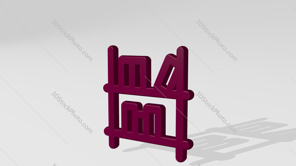 office shelf 3D icon casting shadow