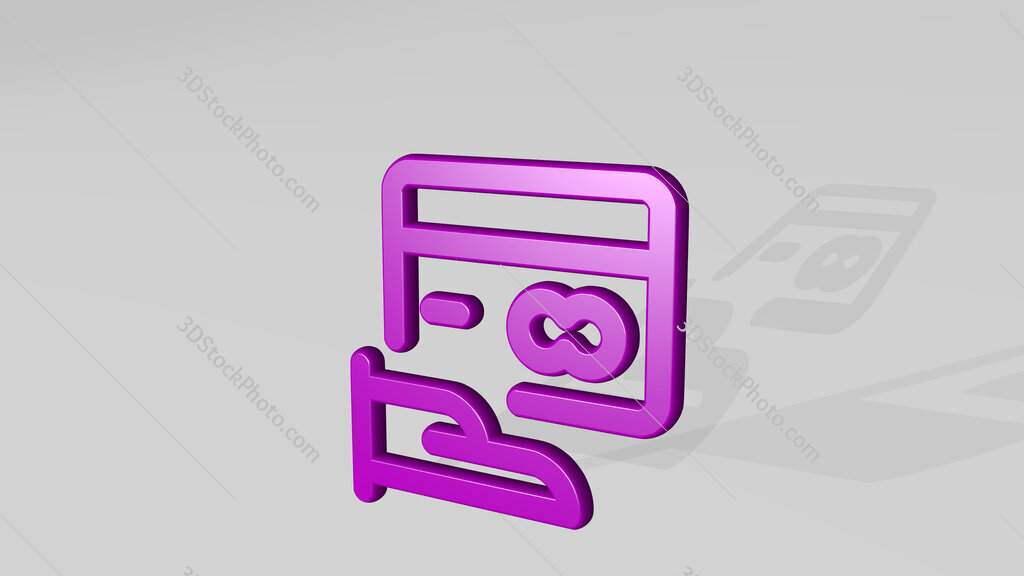 credit card scan 3D icon casting shadow