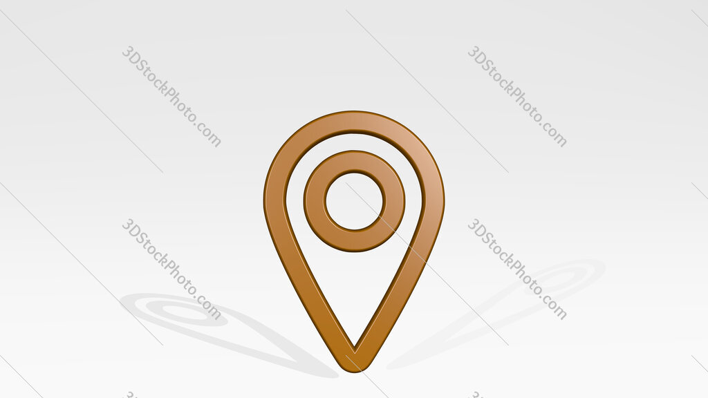 pin 3D icon casting shadow