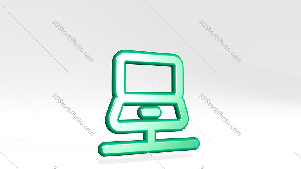 laptop 3D icon casting shadow