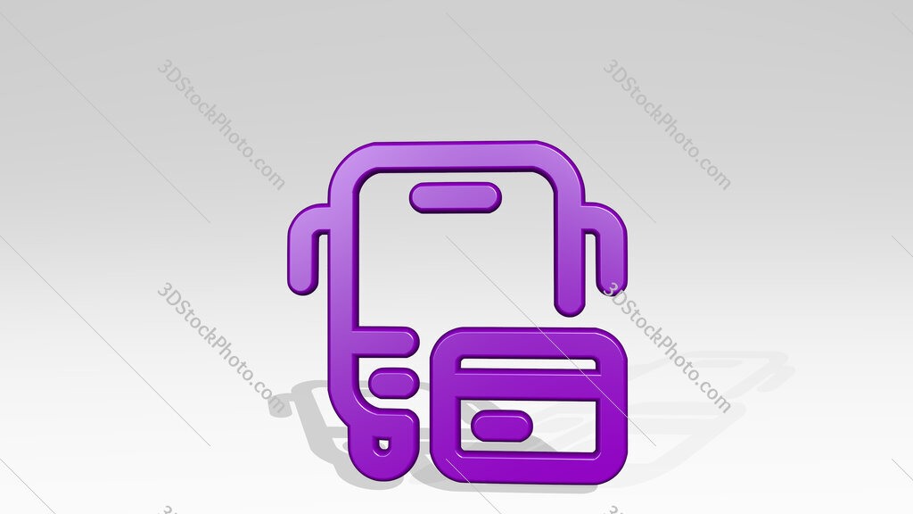 bus ticket 3D icon casting shadow