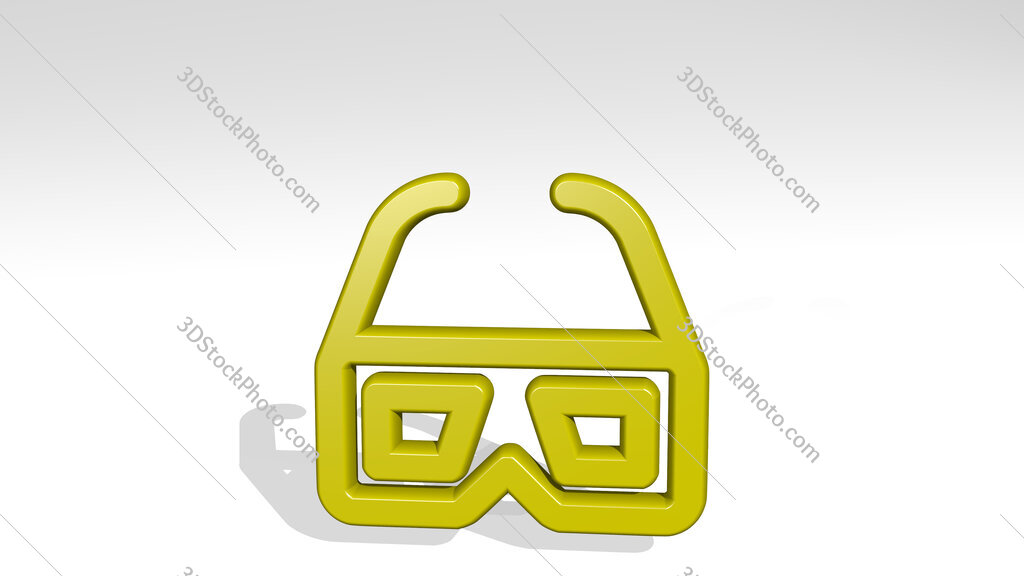 movies 3d glasses 3D icon casting shadow