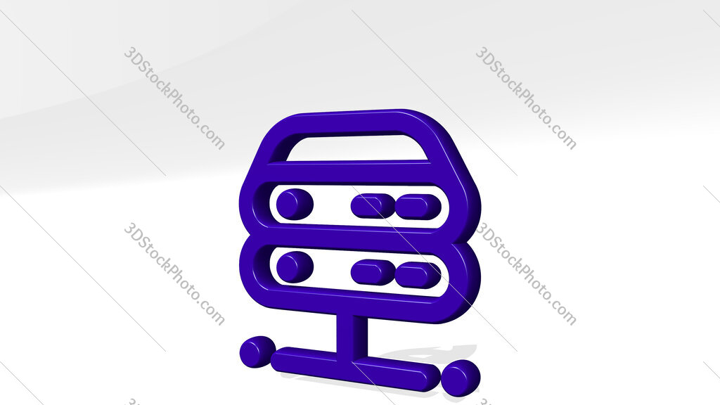server 3D icon casting shadow