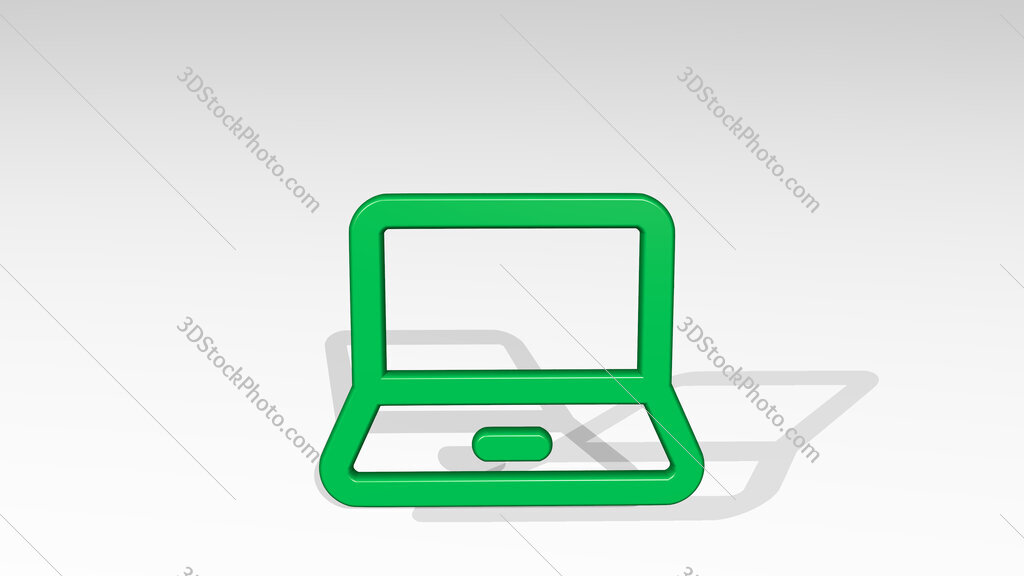 laptop 3D icon casting shadow