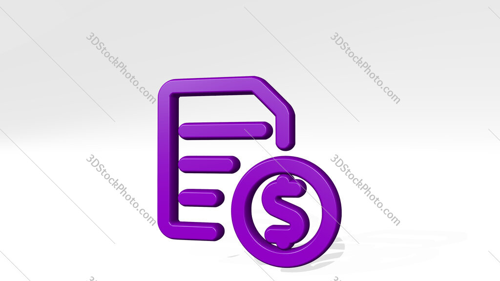 common file text cash 3D icon casting shadow