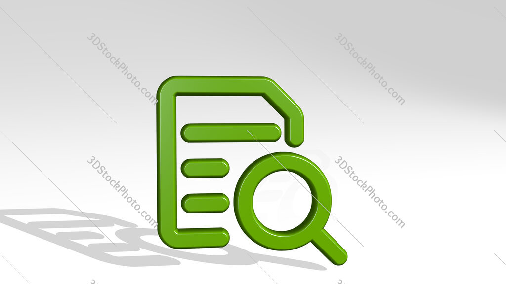 common file text search 3D icon casting shadow