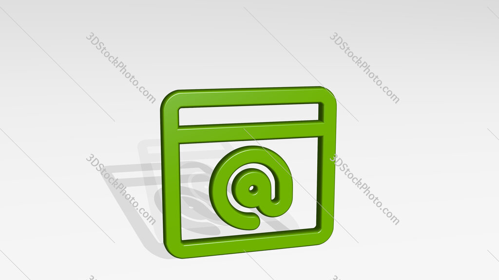 app window mail at 3D icon casting shadow