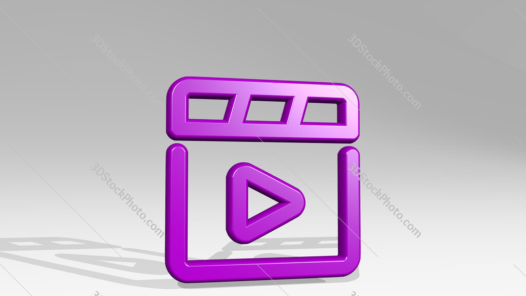 video player movie 3D icon casting shadow