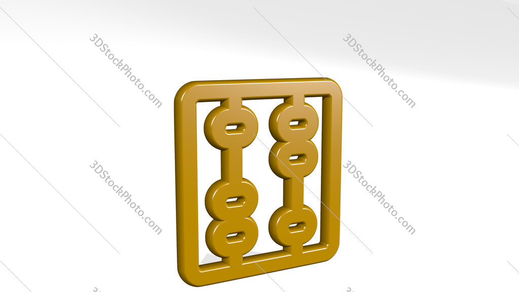 accounting abacus 3D icon casting shadow