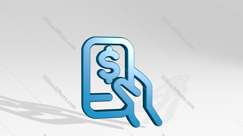 monetization tablet 3D icon casting shadow