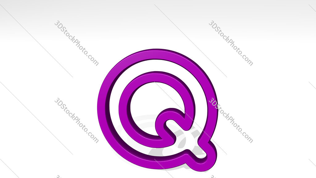 disability q 3D icon casting shadow