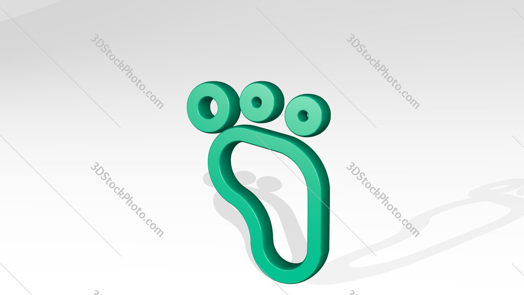 medical specialty feet 3D icon casting shadow