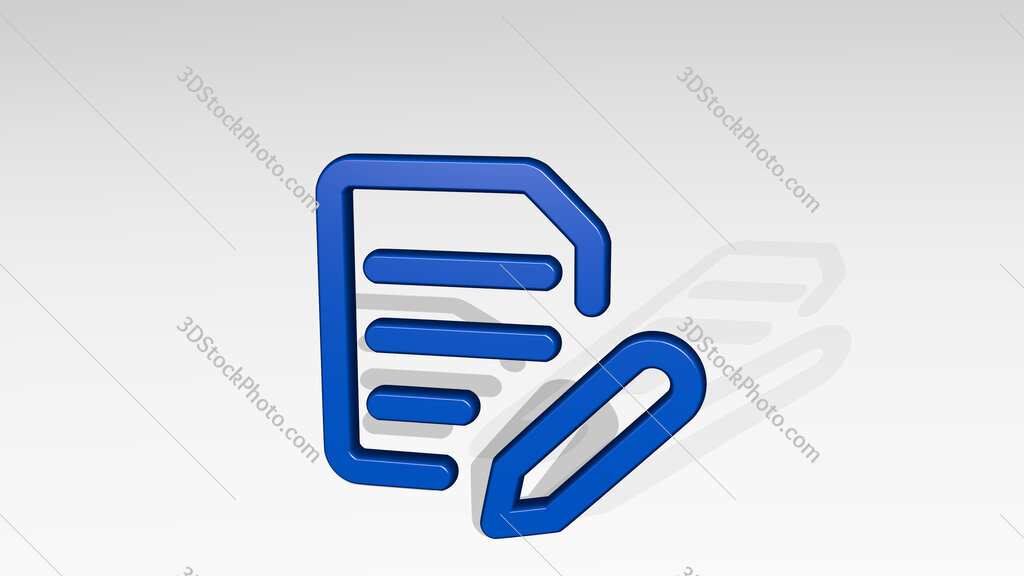 common file text edit 3D icon casting shadow