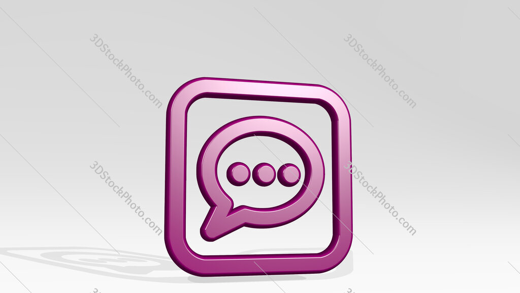 messaging messages 3D icon casting shadow