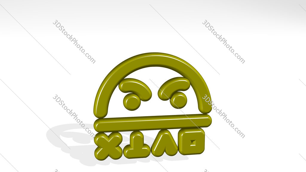 smiley decode 3D icon casting shadow