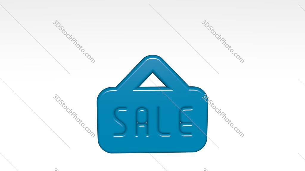 real estate sign board sale 3D icon casting shadow