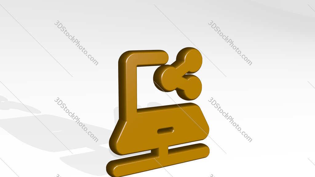 laptop 3D icon casting shadow