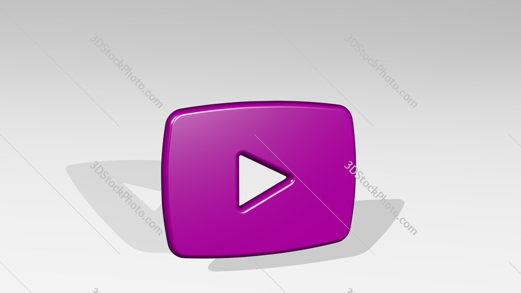 video player 3D icon casting shadow