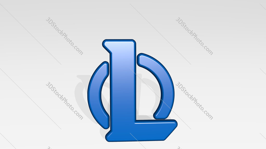 video game logo league of legends 3D icon casting shadow