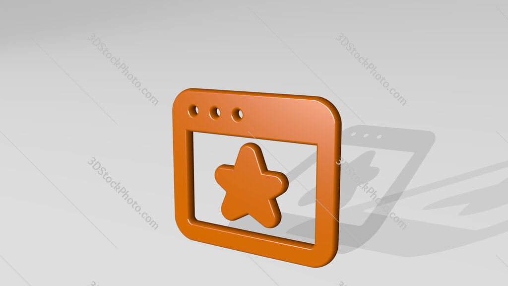 app window star 3D icon casting shadow