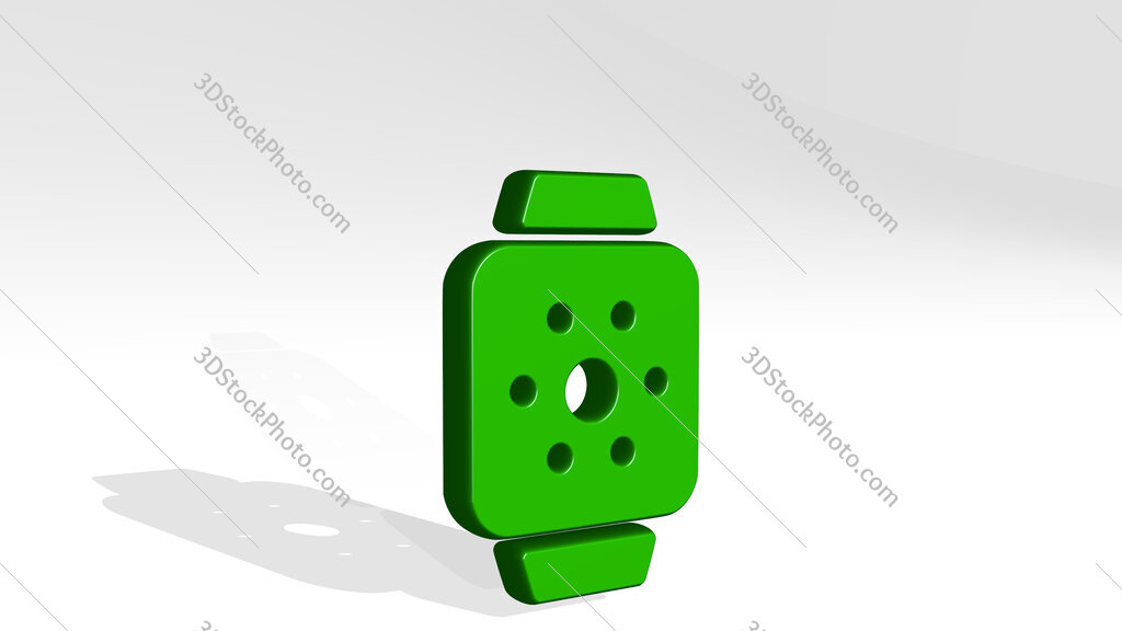 smart watch square app 3D icon casting shadow