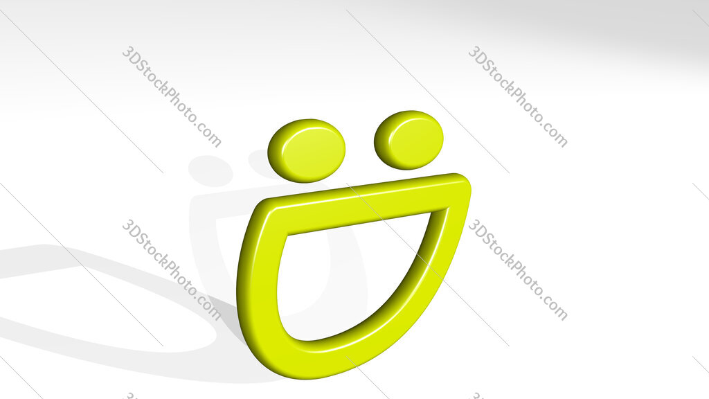 social smug mug 3D icon casting shadow