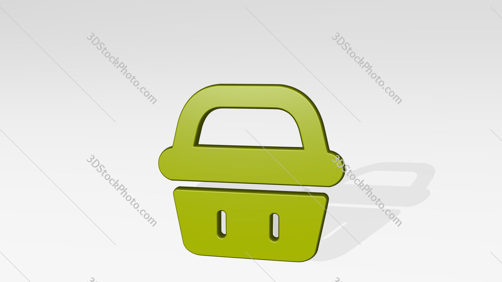shopping basket handle 3D icon casting shadow