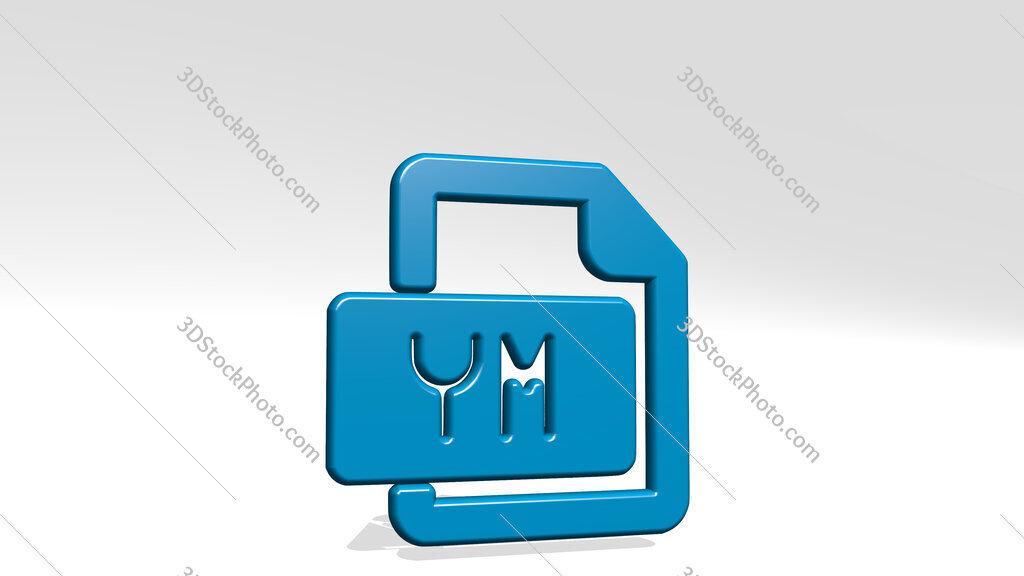 file ym 3D icon casting shadow