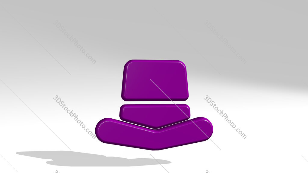 hat 3D icon casting shadow