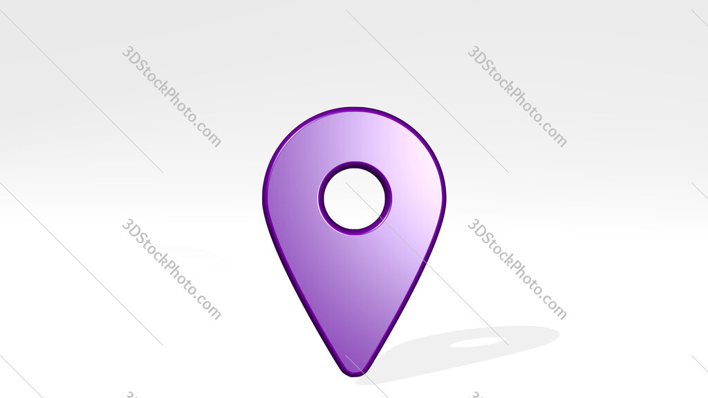 pin 3D icon casting shadow