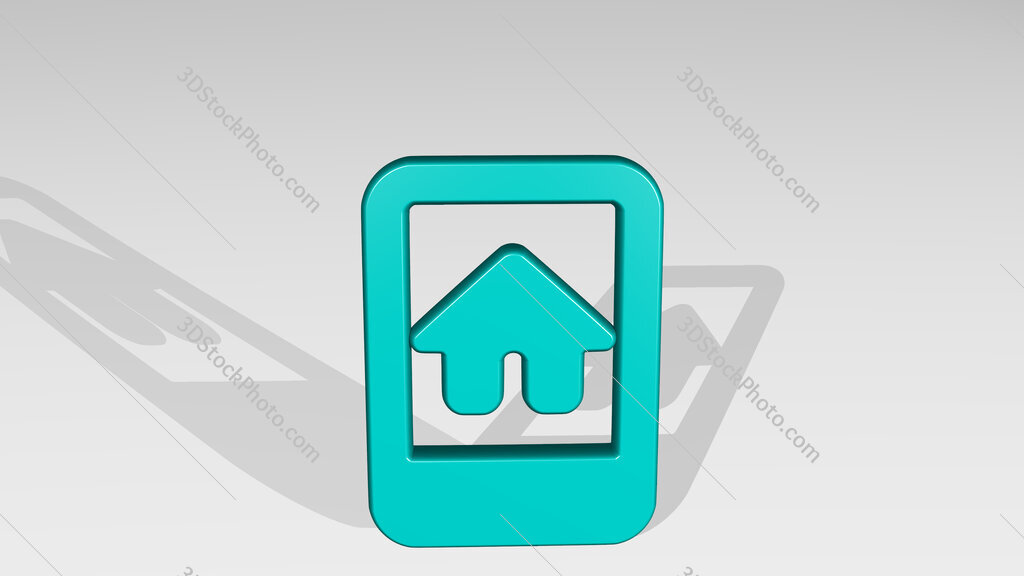 real estate app house smartphone 3D icon casting shadow