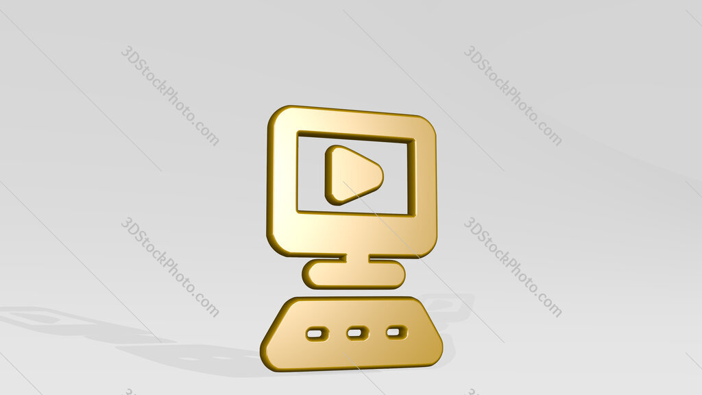 video player pc 3D icon casting shadow