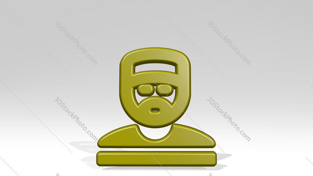 crime man inmate 3D icon casting shadow