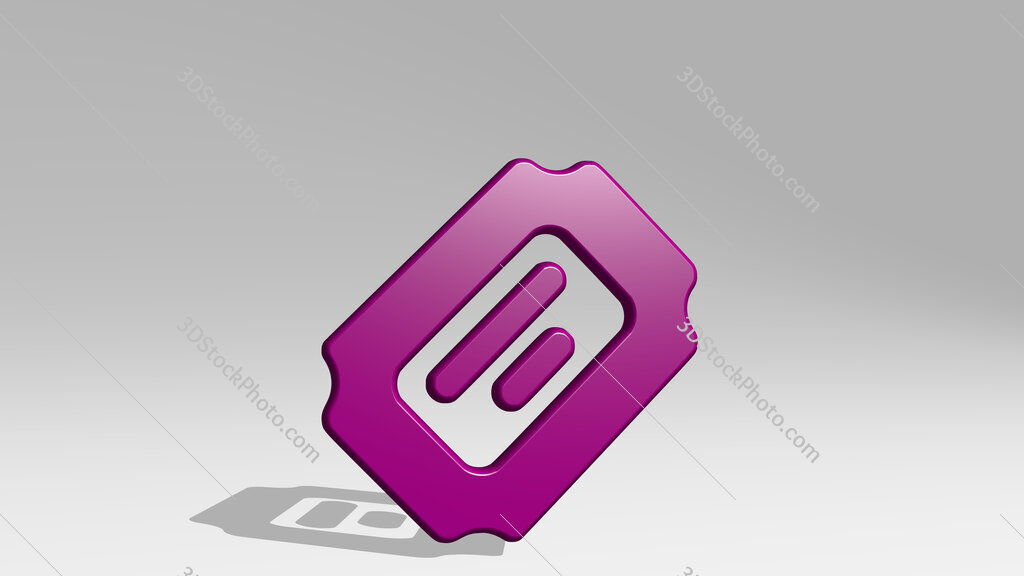 ticket 3D icon casting shadow