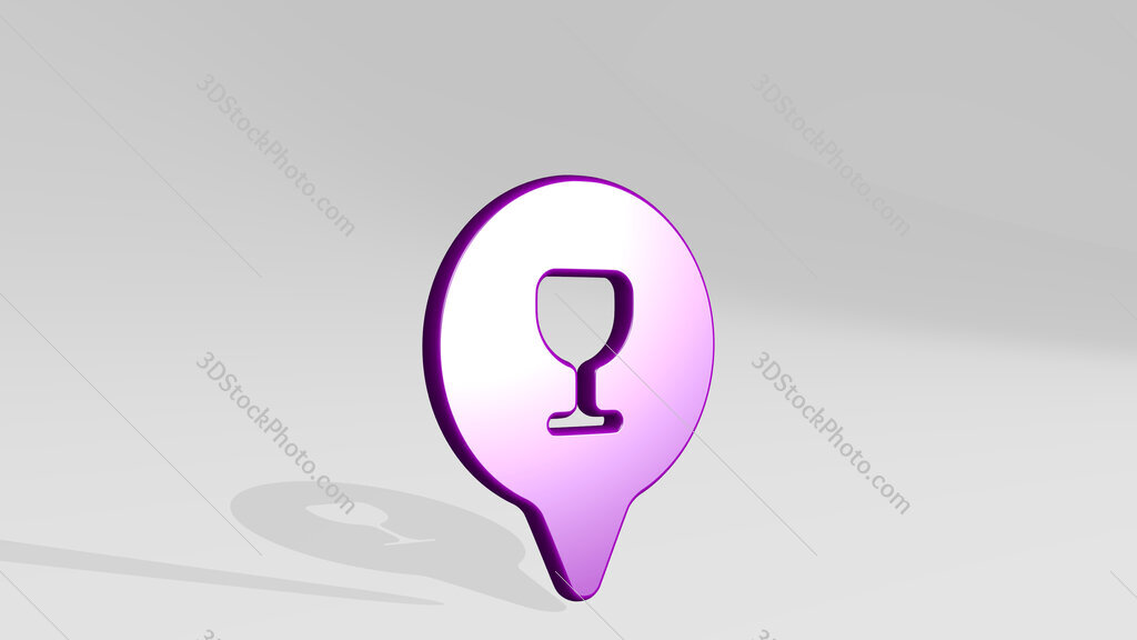 style one pin drink 3D icon casting shadow
