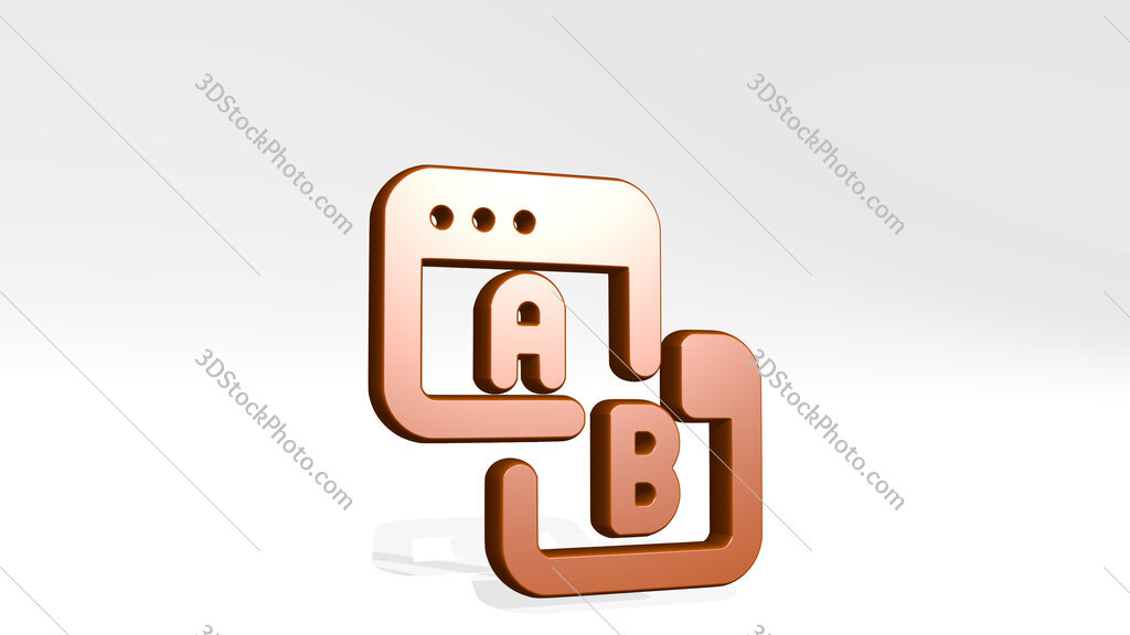 ab testing browsers 3D icon casting shadow