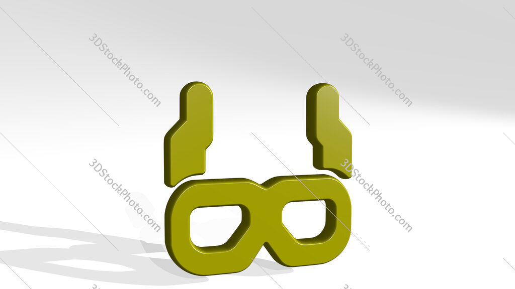 movies 3d glasses 3D icon casting shadow