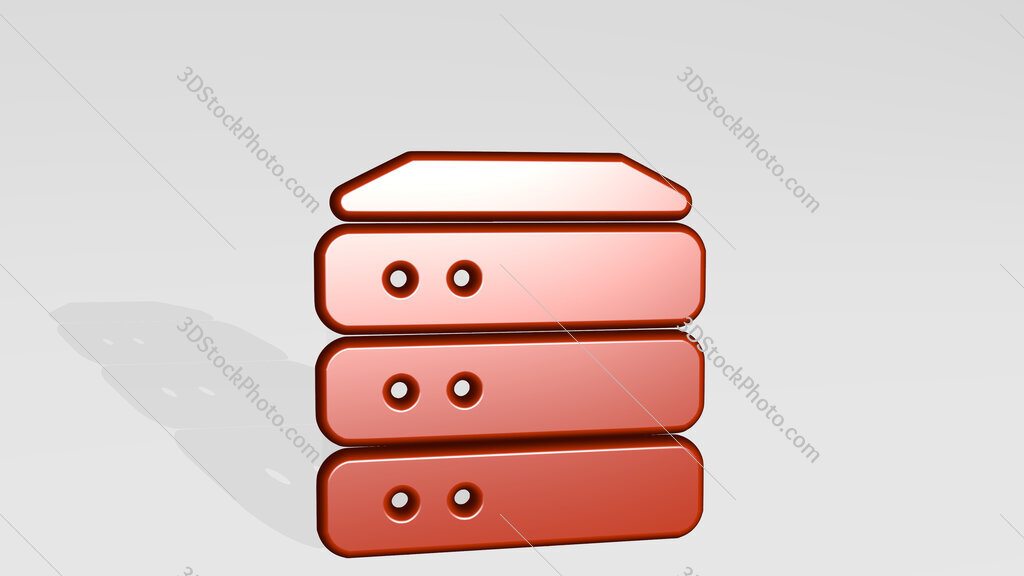 server 3D icon casting shadow