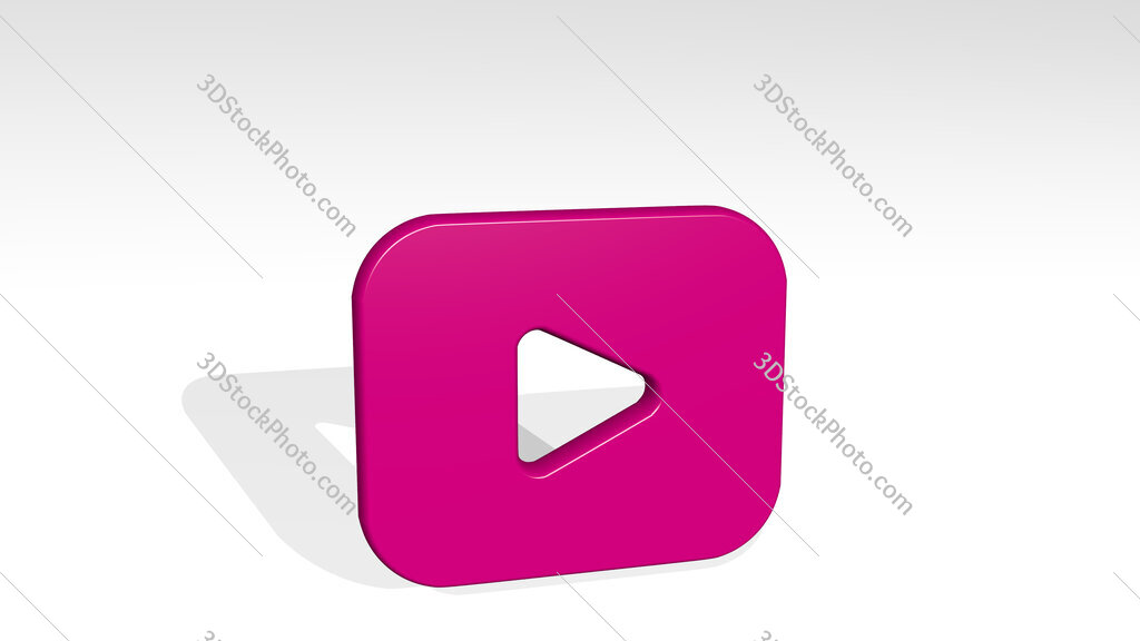 video player 3D icon casting shadow