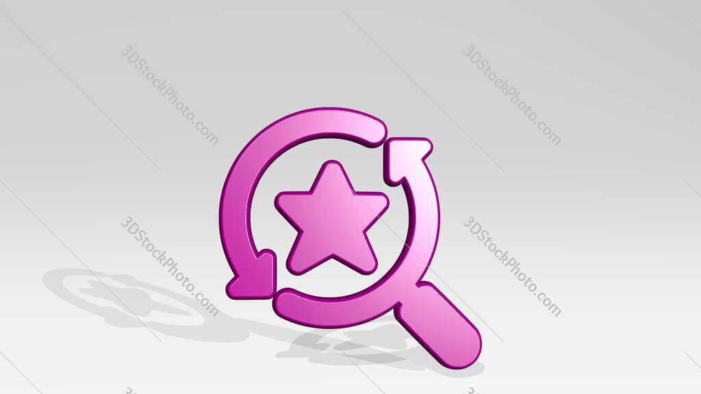 seo search star 3D icon casting shadow